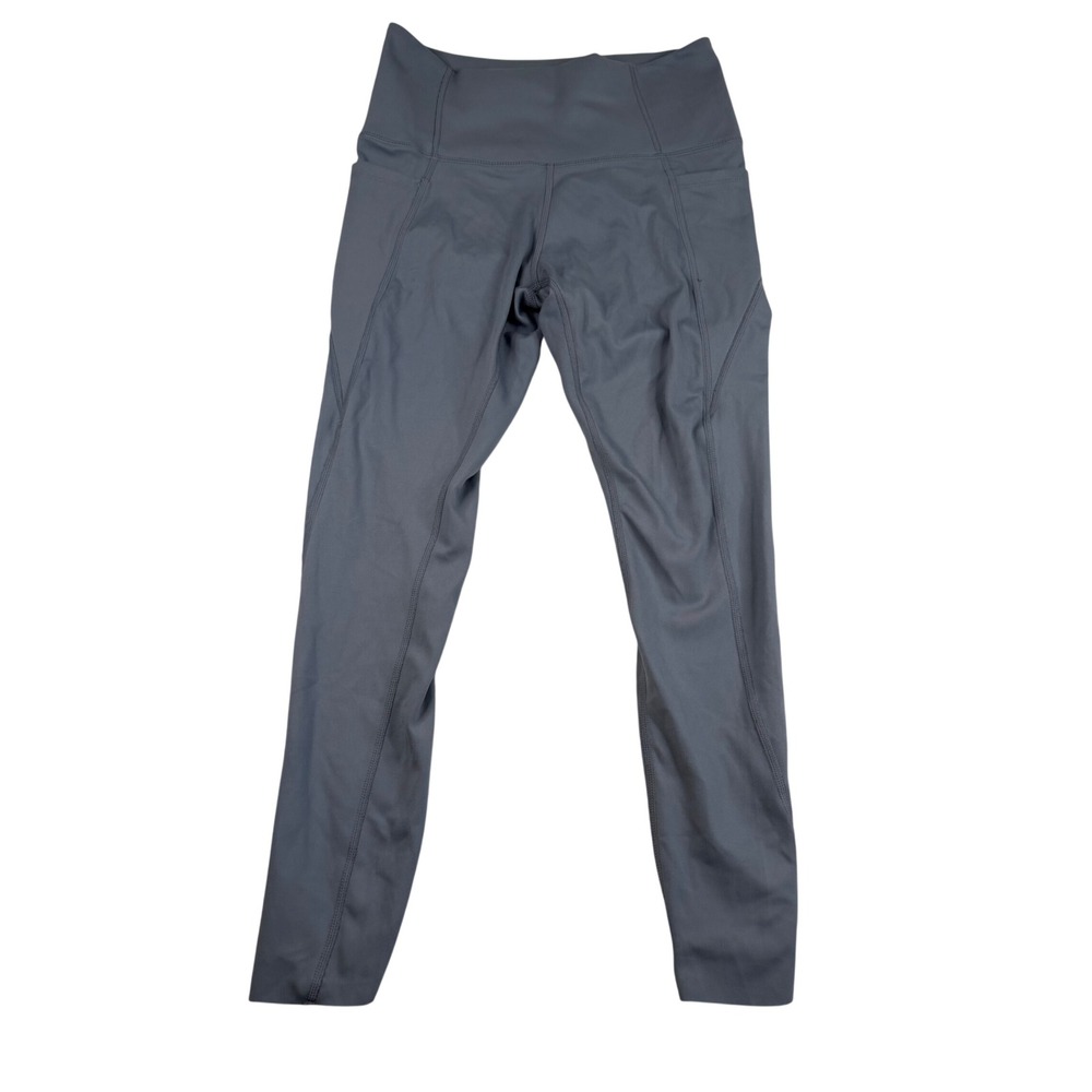 Danskin Womens High Rise Active Leggings Slate Blue Pockets 4197 Size Medium